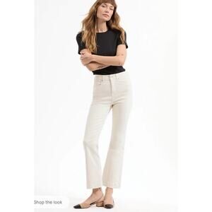 Veronica Beard Carson High-Rise Ankle Flare Jeans Size 28 Ecru #3A507 $278 NWT